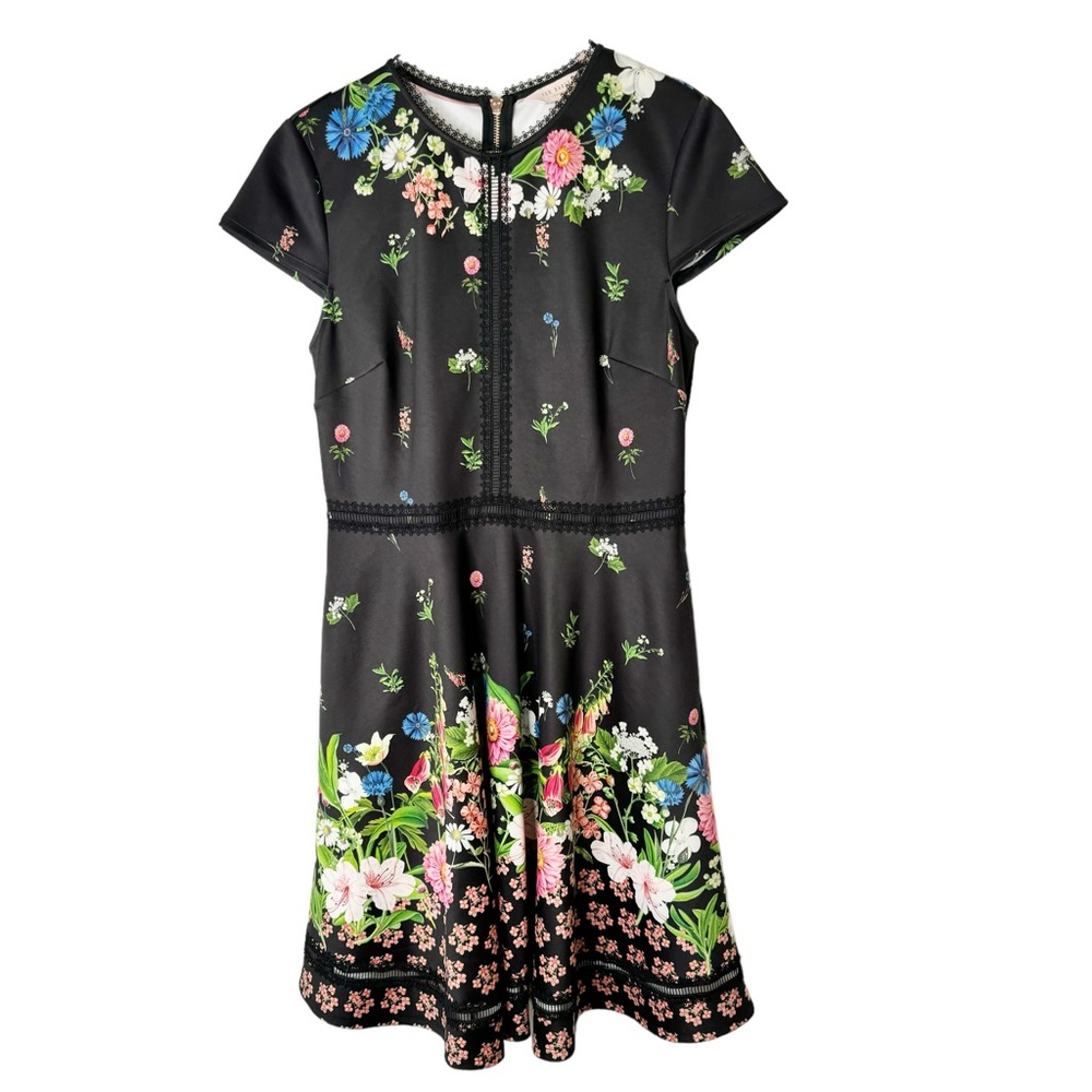 Ted Baker Daissie Florence Trim Skater Dress Size 3/Medium - Picture 7 of 12